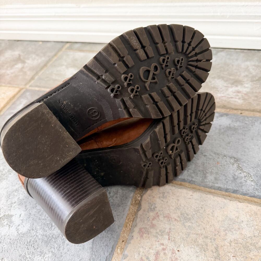 Sam & Libby Brown Chelsea Ankle Boots Womens Chunky Heel Booties 9 - Picture 7 of 7